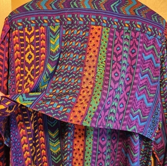 Vintage 90's colorful western Cowgirl Prairie shirt by Adamo Size 8 - Picture 7 of 7